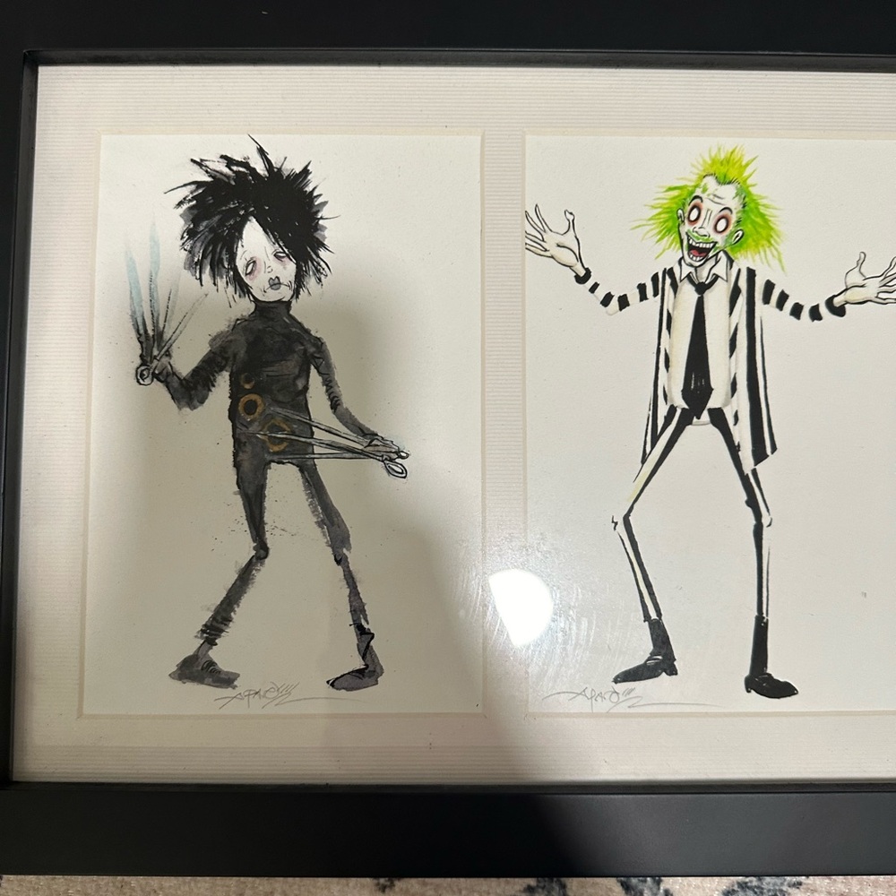 Framed Tim Burton Art - Picture 4 of 5